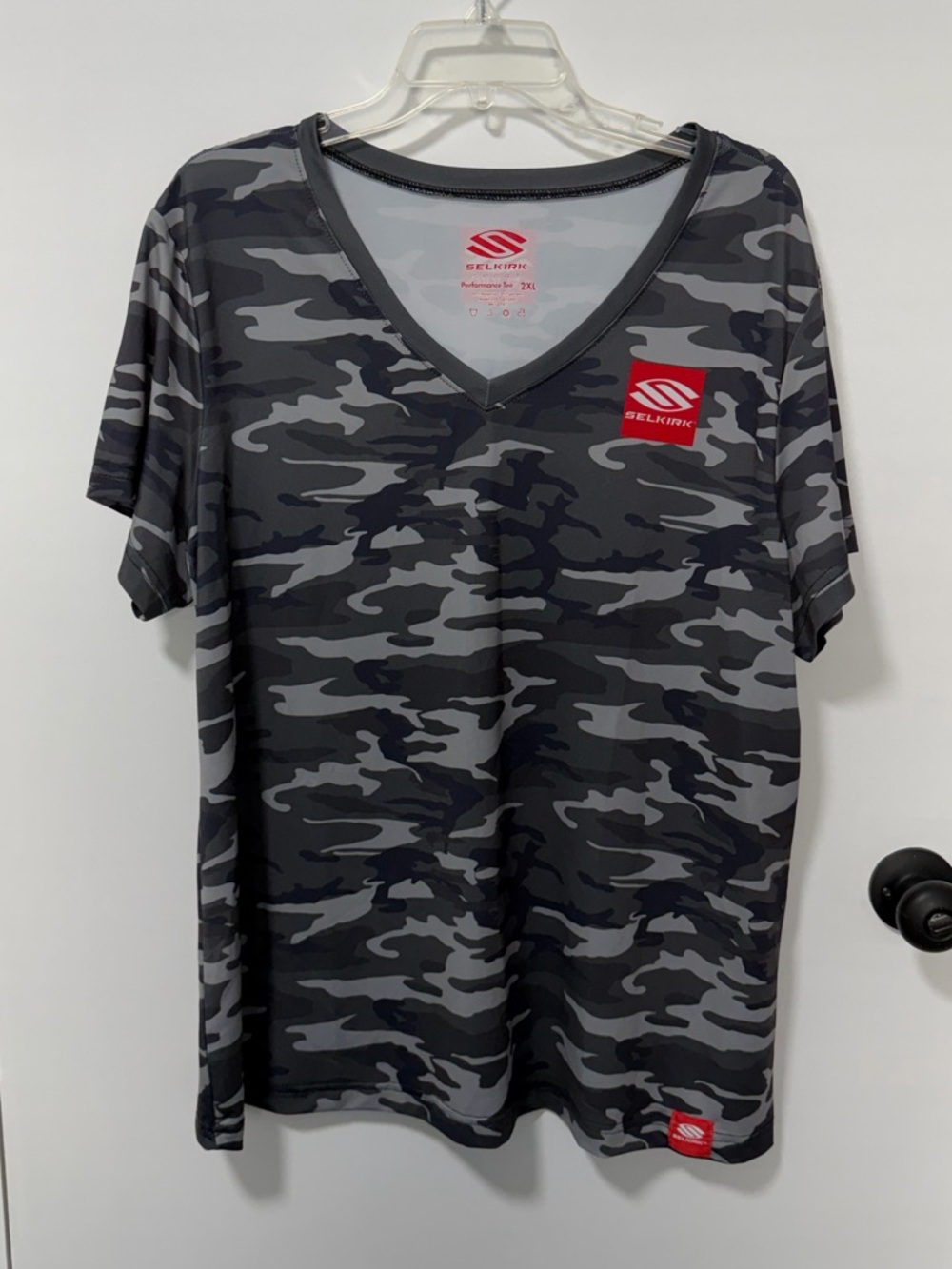 Selkirk Pickleball Athletic Performance Tee | Size 2XL | Black Gray Camouflage